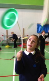 Circus workshops in a Secondary School with our Circus tent