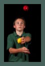 Juggler in one of our Circus workshops for schools